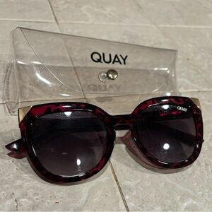 Quay Australia Red Oversized Sunglasses